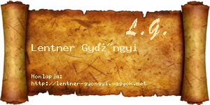 Lentner Gyöngyi névjegykártya